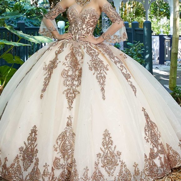 Mori Lee Dresses & Skirts - Mori Lee Rose Gold Luxury Quinceanera Gown